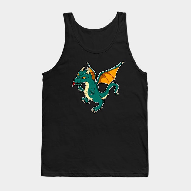 Dragon Art Motif Dragon Lover Tank Top by Foxxy Merch